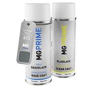 MG PRIME Vernice per auto Kit di bombolette a spruzzo per Range Rover 873 / JLRC1AB CAH Corris Grey Metallic Bomboletta spray da 400ml di vernice di base vernice trasparente