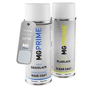 MG PRIME Vernice per auto Kit di bombolette a spruzzo per Skoda LA7W / 8E Reflexsilber Metallic/Brilliant Silber Metallic Vernice di base vernice trasparente 400ml