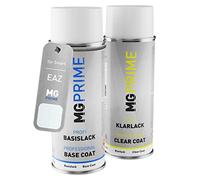 MG PRIME Vernice per auto Kit di bombolette a spruzzo per Smart EAZ / CA8L Kristallweiss/Crystal White Bomboletta spray da 400ml di vernice di base vernice trasparente