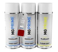 MG PRIME Vernice per auto Kit di bombolette a spruzzo per Toyota 3U5 Emotional Red II Metallic/Emotional Red Metallic 2 Vernice di fondo vernice di base vernice trasparente 400ml