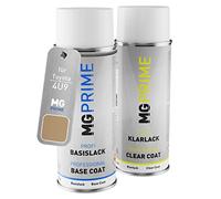 MG PRIME Vernice per auto Kit di bombolette a spruzzo per Toyota 4U9 Ginger Beige Metallic/Beige Gingembre Metallic Bomboletta spray da 400ml di vernice di base vernice trasparente