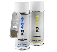 MG PRIME Vernice per auto Kit di bombolette a spruzzo per Volkswagen VW LA7N / A7N / Z1 Limestone Grey Metallic Bomboletta spray da 400ml di vernice di base vernice trasparente