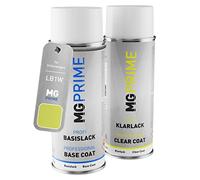 MG PRIME Vernice per auto Kit di bombolette a spruzzo per Volkswagen VW LB1W / B1W / G8 Honiggelb Metallic/Honey Yellow Metallic Vernice di base vernice trasparente 400ml