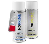 MG PRIME Vernice per auto Kit di bombolette a spruzzo per Volkswagen VW LY3D / Y3D / G2 Tornadorot/Tornado Red Bomboletta spray da 400ml di vernice di base vernice trasparente
