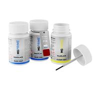 MG PRIME Vernice per auto Kit stilo di ritocco per Opel 51A / G1R 50Y Peperoncino Red Metallic/Chili Rot Metallic Vernice di fondo vernice di base vernice trasparente ognuno 50ml