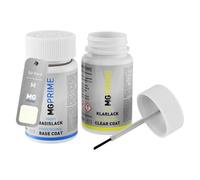 MG PRIME Vernice per auto Pennarello ritocco per Ford M Wimbledon White +1K | Kit vernice di base + trasparente, Flaconi di vernice con pennellino, 50ml cad.