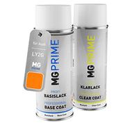 MG PRIME Vernice per auto Spray per Audi LY2G / Y2G / 3F Glutorange +1K | Solar Orange, Kit vernice di base + trasparente, bombolette spray 400ml