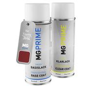 MG PRIME Vernice per auto Spray per Toyota 3H4 Maple Red Mica + trasparente | Medium Red Pearl, Kit vernice di base + trasparente, bombolette spray 400ml