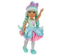 MGA Dream Bella Little Candy Princess- AUBREY - Bambola profumata da 14 cm - Include etichetta “Gratta e Annusa”, capelli verde acqua, fascia a zucchero filato e accessori alla moda - Età: 3+