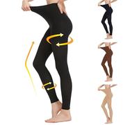MGANG® Collant a compressione, senza piedi, in vita ad alta compressione, opaco, 15-20 mmHg, collant medico, tubo di supporto solido, per unisex, edema, vene varicose, gonfiore, allattamento, nero XL