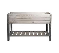 mgc24 Aiuola rialzata massiccia L - legno di pino grigio rettangolare per giardino, terrazzo/balcone, 118 x 40 x 78 cm