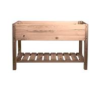mgc24 Aiuola rialzata Massiccio L - Legno di pino marrone rettangolare per giardino/terrazza/balcone - 118 x 40 x 78 cm