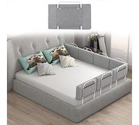 Mgchowue Sponda per Letto, Protezione Anticaduta per Sponda di Sicurezza, Adatta per Letti per Bambini, Letti dei Genitori e Tutti I Materassi In Legno Massello, 50 Cm Grigio