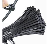 Mgctolbox Fascette Elettricista Nere 300 x 4,8mm Fascette Riutilizzabili Nylon per Famiglia, Giardinaggio, Cable Management, Uso Interno ed Esterno 100 Pezzi