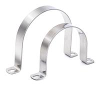 MgcTolBox U-Fascette Stringitubo Acciaio Inox Ø 80 mm, Morsetti Per Tubi - 4 Pezzi Per Confezione