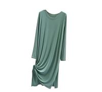 MGDIFYXAA Camicia da Notte Casual in Cotone Modal, Comoda, A Maniche Lunghe, da Donna, Ampia, Primaverile, Autunnale, Camicia da Notte Femminile Verde XL