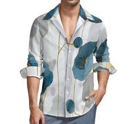 MGDIFYXAA Camicia da Uomo a Maniche Lunghe Lino - Camicie Papavero Blu Slim Fit Casual, Classiche Formal Camicia da Lavoro Bianco Basic Abito Primavera Autunno Estate Shirt 7XL