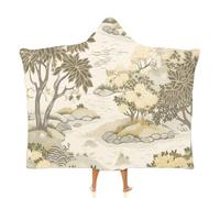 MGDIFYXAA Giardino Giapponese Oversize con Cappuccio,Alberi E Acqua Che Scorre Hoodie Gigante Super Morbida,Calda e Confortevole,Felpa con Cappuccio Adatta per Adulti, Uomini, Donne 130 × 150 cm