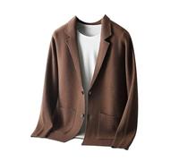 MGDIFYXAA Maglione Cardigan da Uomo - Cardigan con Colletto Rovesciato da Uomo, Bottoni, Maglione Primaverile, Autunno, Comodo, Caldo, Elegante, Casual, Maglieria, Top, caffè XXL