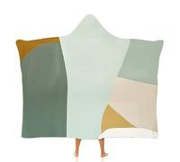 MGDIFYXAA Morbida ed Coperta con Cappuccio in Flanella Geometria, Perfetta per Il Divano o Il Letto, Ideale per Tutte Le Occasioni - Forme astratte,130 × 150 cm