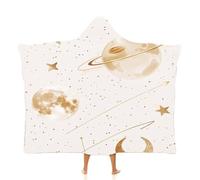 MGDIFYXAA Semplice Coperta con cappuccio in Flanella - Linee di stelle e lune Morbida Coperta In Pile di Flanella per Ufficio, Soggiorno,letto, divano, viaggi, campeggio 130 × 100 cm