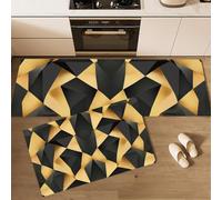 MGDIFYXAA Set di tappetini da cucina, antiscivolo, resistenti, 2 pezzi, lavabili, per cucina, lavanderia, camera da letto (Origami triangolare,40×60cm+40×120cm)