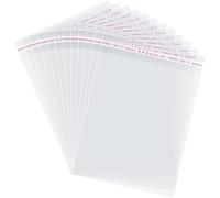 MGE - 100 Sacchetti in Plastica Trasparente 18x25 cm, Buste in Cellophane Richiudibili Con Chiusura - Ideali per Regalo, Caramelle, Biscotto