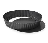 MGE - 32 cm Teglia per Quiche e Crostata Alto - Stampo Crostata Fondo Amovibile - Stampo Crostata Furba con Fondo Removibile - Stampo Furbo Crostata 32 cm