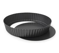 MGE - Stampo Crostata 28 cm - Teglia per Quiche e Crostata Alto - Stampo Forno Fondo Amovibile - Stampo Crostata Furba con Fondo Removibile - Stampo Furbo Crostata 28 cm