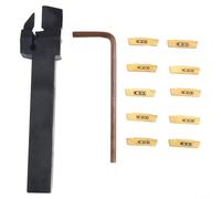MGEHR1212-2 - Porta utensili per tornio con 10 inserti in carburo MGMN200-G, set di utensili per tornitura da 12 x 12 mm, per semilavoratura e finitura, kit completo