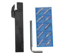 MGEHR2020-3 - Supporto per scalpello per tornio CNC con inserti in metallo duro MGMN300-M, diametro gambo 20 mm, versione destra, chiave e 10 piastre di taglio reversibili