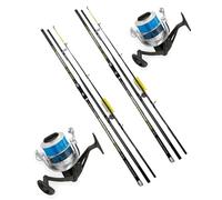 MGFISHING Kit Combo Surfcasting 2 Canne TRABUCCOSonic 3pz 4,20mt 200gr + 2 Mulinelli a scelta (2 SONIC 3PZ + 2 LINEAEFFE ATLAS 8000)
