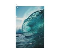 MGGAklp Asciugamano da golf con stampa surf verde oceano con clip acqua assorbente ad asciugatura rapida microfibra accessorio da golf