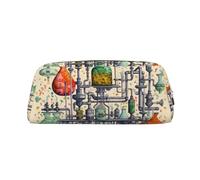 MGGAklp Astuccio con stampa chimica, spazioso ed elegante, con cerniera, ideale come regalo per scuola e ufficio, Oro, Taglia unica, Organizer per borse