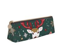 MGGAklp Astuccio con stampa di cervi natalizi con cerniera, organizer per cancelleria da ufficio e da viaggio, per donne e uomini