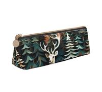 MGGAklp Astuccio con stampa di cervi natalizi con cerniera, organizer per cancelleria da ufficio e da viaggio, per donne e uomini