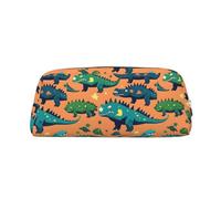 MGGAklp Astuccio con stampa di dinosauri, spazioso ed elegante, con cerniera, ideale come regalo per scuola e ufficio, Argento, Taglia unica, Organizer per borse