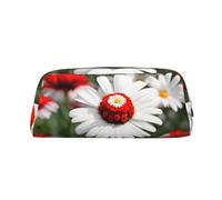 MGGAklp Astuccio con stampa floreale e margherite bianche, spazioso ed elegante, con cerniera, ideale come regalo per scuola e ufficio, Oro, Taglia unica, Organizer per borse