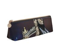 MGGAklp Astuccio con stampa Tower Bridge a Londra, con cerniera, per cancelleria da ufficio e da viaggio, per donne e uomini