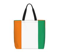 MGGAklp Bandiera della Costa d'Avorio Stampa Tote Bag Con Cerniera Elegante Riutilizzabile Spalla Totes Per Shopping Lavoro, Vacanza
