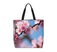 MGGAklp Bella borsa di totalizzatore della stampa dei fiori di ciliegio con le borse riutilizzabili alla moda della spalla della chiusura lampo per il lavoro di shopping, le vacanze