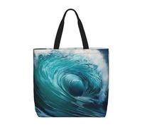 MGGAklp Bella borsa di totalizzatore della stampa delle onde dell'oceano con le borse riutilizzabili alla moda della spalla della chiusura lampo per il lavoro di shopping, le vacanze