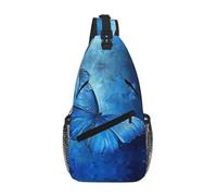 MGGAklp Blue Butterfly Print Cross Chest Bag Diagonally Uomini Donne Leggero Impermeabile Borsa a Tracolla Petto