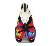 MGGAklp Borsa a tracolla colorata con stampa a farfalla in diagonale borsa a tracolla impermeabile leggera da uomo donna