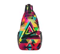 MGGAklp Borsa a tracolla con stampa a triangolo colorato in diagonale borsa a tracolla impermeabile leggera da uomo donna