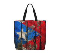 MGGAklp Borsa a tracolla con stampa bandiera di Porto Rico con cerniera alla moda riutilizzabile borse a spalla per lo shopping, lavoro, vacanza