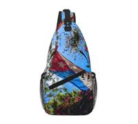 MGGAklp Borsa a tracolla con stampa bandiera di Porto Rico diagonalmente uomo donna leggera impermeabile petto borsa a tracolla