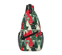 MGGAklp Borsa a tracolla con stampa di alberi di Natale in diagonale, unisex, leggera, impermeabile, borsa a tracolla