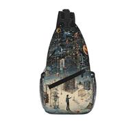 MGGAklp Borsa a tracolla con stampa di fisica in diagonale da uomo e donna, leggera, impermeabile, borsa a tracolla