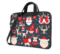 MGGAklp Borsa a tracolla per computer portatile con stampa Merry Christmas impermeabile con tracolla regolabile, Nero , 13 inch